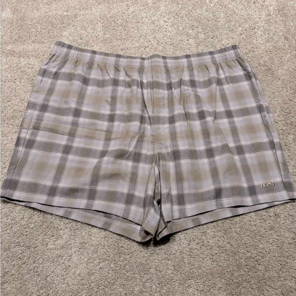 SKIMS Blue and Green Athletic Shorts Lightweight Elastic Waist